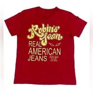 Robins Jean Men’s "Real American Jeans" Burgundy Short Sleeve T-Shirt